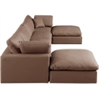 Meridian Furniture Comfy Brown Vegan Leather 6-Pc. Modular Sectional