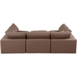 Meridian Furniture Comfy Brown Vegan Leather 6-Pc. Modular Sectional