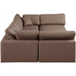 Meridian Furniture Comfy Brown Vegan Leather 6-Pc. Modular Sectional