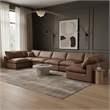 Meridian Furniture Comfy Brown Vegan Leather 7-Pc. Modular Sectional