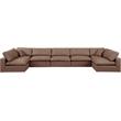 Meridian Furniture Comfy Brown Vegan Leather 7-Pc. Modular Sectional
