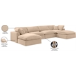 Meridian Furniture Comfy Beige Velvet 6-Pc. Modular Sectional