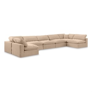 Meridian Furniture Comfy Beige Velvet 7-Pc. Modular Sectional