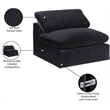 Meridian Furniture Comfy Black Velvet Armless Chair