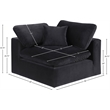 Meridian Furniture Comfy Black Velvet Corner Chair