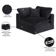 Meridian Furniture Comfy Black Velvet Corner Chair