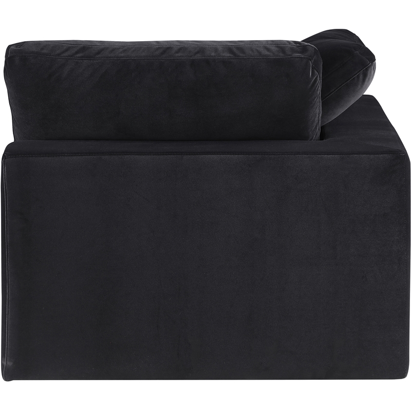 Meridian Furniture Comfy Black Velvet Corner Chair