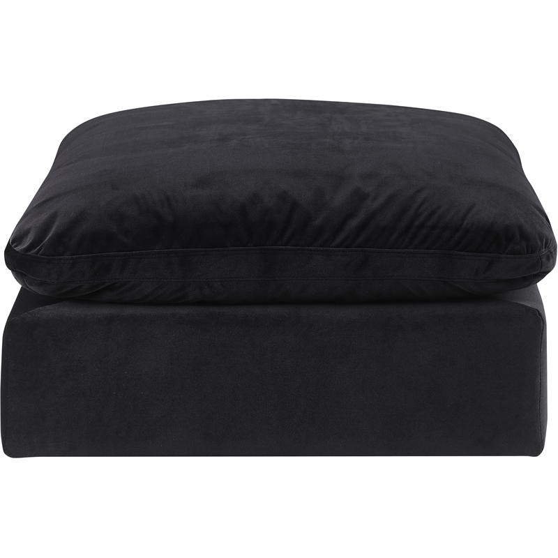 Meridian Furniture Comfy Black Velvet Ottoman