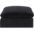 Meridian Furniture Comfy Black Velvet Ottoman