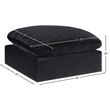 Meridian Furniture Comfy Black Velvet Ottoman