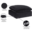 Meridian Furniture Comfy Black Velvet Ottoman