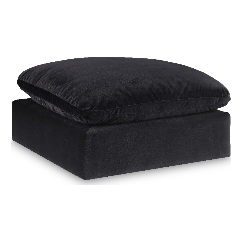 Meridian Furniture Comfy Black Velvet Ottoman
