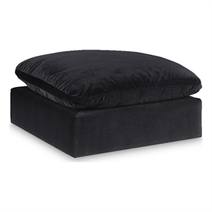 Meridian Furniture Comfy Black Velvet Ottoman