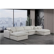 Meridian Furniture Comfy Cream Linen Textured Fabric 6-Pc. Modular Sectional