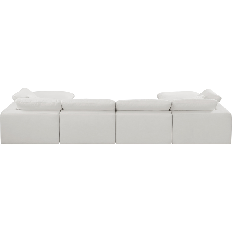 Meridian Furniture Comfy Cream Linen Textured Fabric 6-Pc. Modular Sectional