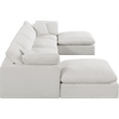 Meridian Furniture Comfy Cream Linen Textured Fabric 6-Pc. Modular Sectional