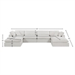 Meridian Furniture Comfy Cream Linen Textured Fabric 6-Pc. Modular Sectional
