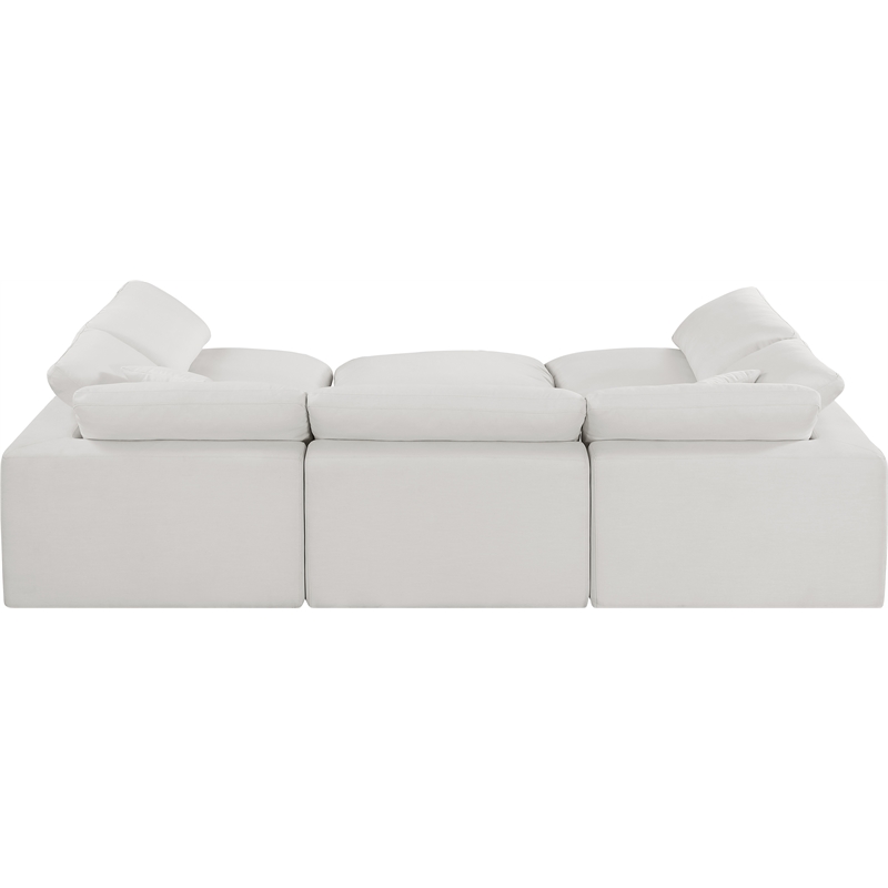 Meridian Furniture Comfy Cream Linen Textured Fabric 6-Pc. Modular Sectional