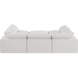 Meridian Furniture Comfy Cream Linen Textured Fabric 6-Pc. Modular Sectional