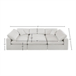 Meridian Furniture Comfy Cream Linen Textured Fabric 6-Pc. Modular Sectional