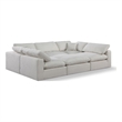 Meridian Furniture Comfy Cream Linen Textured Fabric 6-Pc. Modular Sectional