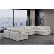 Meridian Furniture Comfy Cream Linen Textured Fabric 6-Pc. Modular Sectional