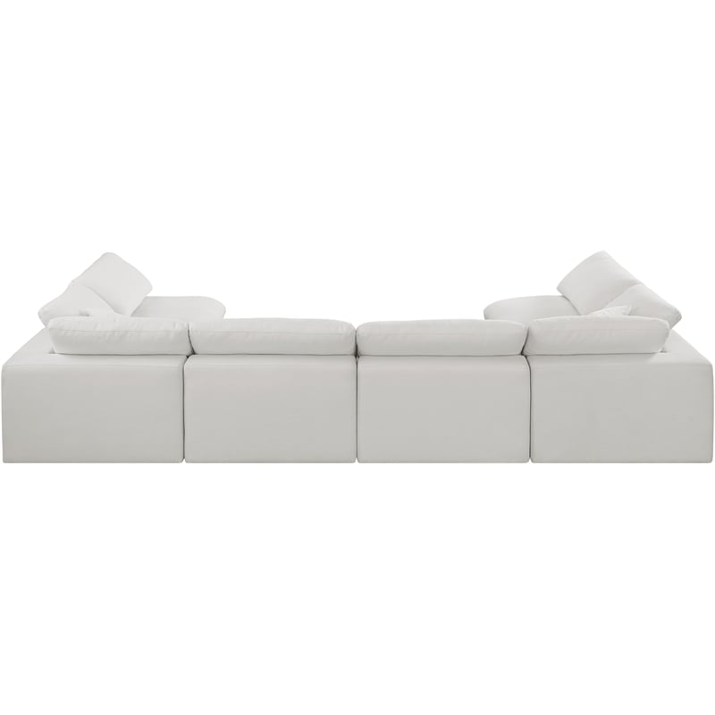 Meridian Furniture Comfy Cream Linen Textured Fabric 6-Pc. Modular Sectional