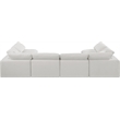 Meridian Furniture Comfy Cream Linen Textured Fabric 6-Pc. Modular Sectional