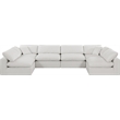 Meridian Furniture Comfy Cream Linen Textured Fabric 6-Pc. Modular Sectional