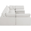 Meridian Furniture Comfy Cream Linen Textured Fabric 6-Pc. Modular Sectional