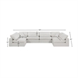 Meridian Furniture Comfy Cream Linen Textured Fabric 6-Pc. Modular Sectional