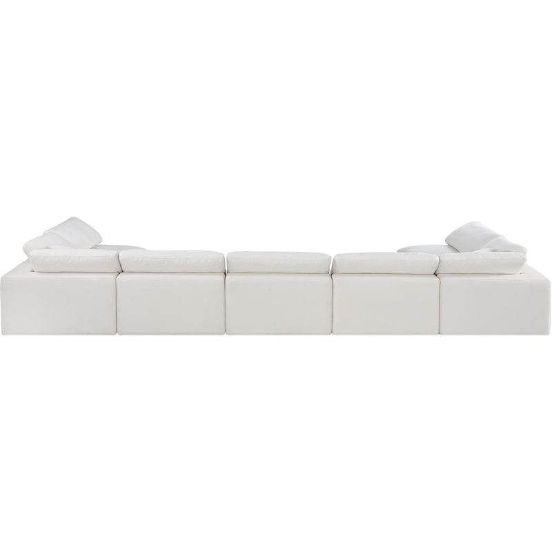 Meridian Furniture Comfy Cream Linen Textured Fabric 7-Pc. Modular Sectional