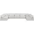 Meridian Furniture Comfy Cream Linen Textured Fabric 7-Pc. Modular Sectional