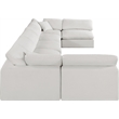 Meridian Furniture Comfy Cream Linen Textured Fabric 7-Pc. Modular Sectional