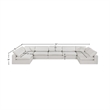 Meridian Furniture Comfy Cream Linen Textured Fabric 7-Pc. Modular Sectional