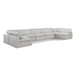 Meridian Furniture Comfy Cream Linen Textured Fabric 7-Pc. Modular Sectional