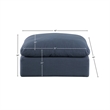 Meridian Furniture Comfy Navy Linen Textured Fabric Ottoman