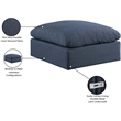 Meridian Furniture Comfy Navy Linen Textured Fabric Ottoman