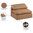 Meridian Furniture Comfy Cognac Vegan Leather Armless Chair