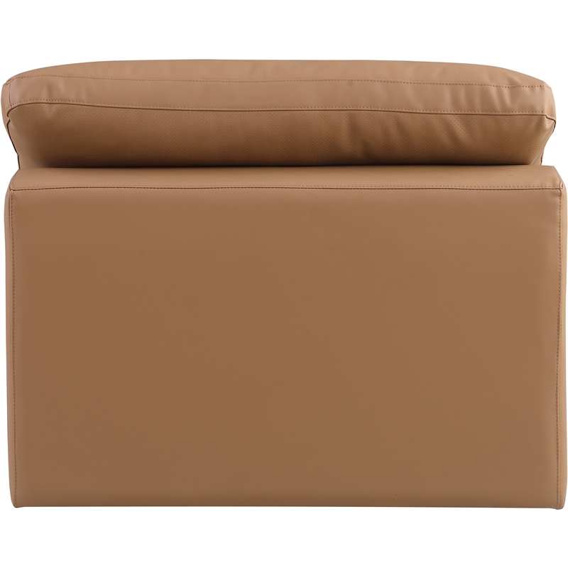 Meridian Furniture Comfy Cognac Vegan Leather Armless Chair