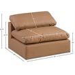 Meridian Furniture Comfy Cognac Vegan Leather Armless Chair
