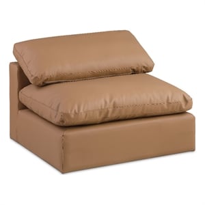 Meridian Furniture Comfy Cognac Vegan Leather Armless Chair