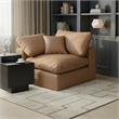 Meridian Furniture Comfy Cognac Vegan Leather Corner Chair