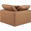 Meridian Furniture Comfy Cognac Vegan Leather Corner Chair