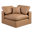 Meridian Furniture Comfy Cognac Vegan Leather Corner Chair
