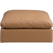 Meridian Furniture Comfy Cognac Vegan Leather Ottoman