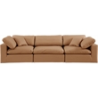 Meridian Furniture Comfy Cognac Vegan Leather 3-Pc. Modular Sofa