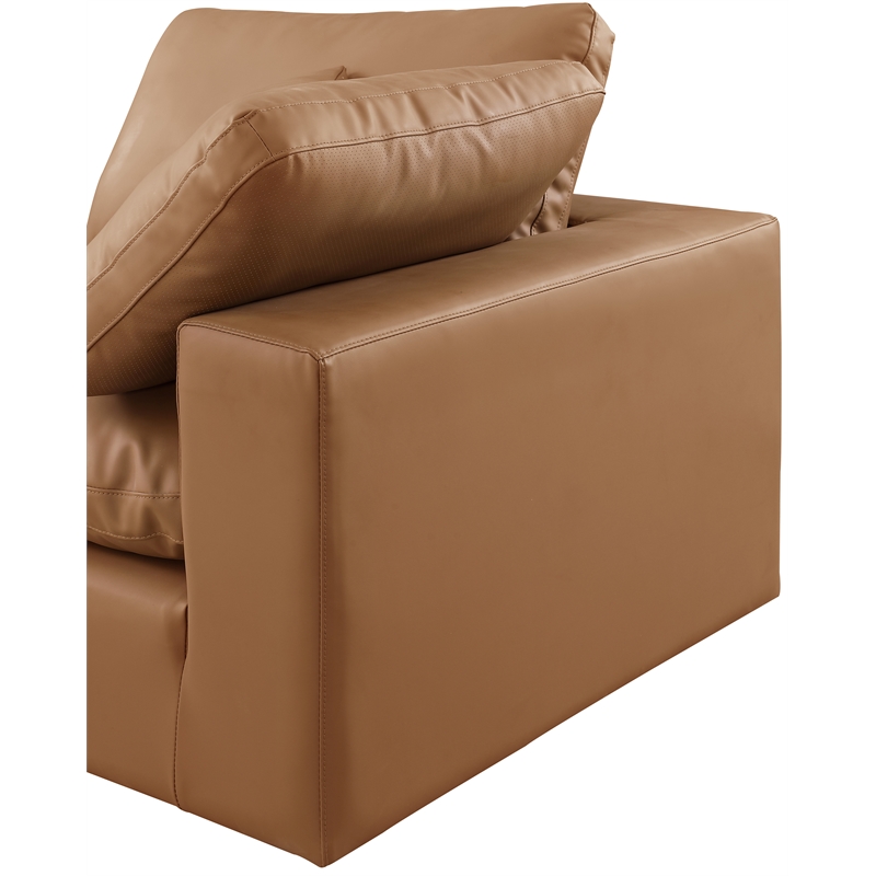 Meridian Furniture Comfy Cognac Vegan Leather 3-Pc. Modular Sofa