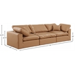 Meridian Furniture Comfy Cognac Vegan Leather 3-Pc. Modular Sofa