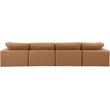 Meridian Furniture Comfy Cognac Vegan Leather 4-Pc. Modular Sofa